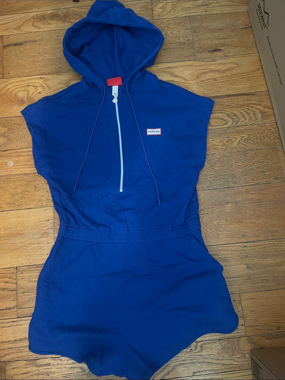 Hunter Royal Blue Hooded Short Romper